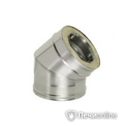 Дымоход Дымок Колено 45° с изоляцией 0,8 мм. OТFR45 200/280 в Тамбове