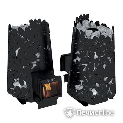 Дровяная печь-каменка GrillD Dubravo 180 long black в Тамбове