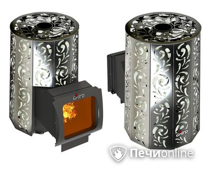 Дровяная печь-каменка GrillD Violet window long Max Жадеит 100 в Тамбове