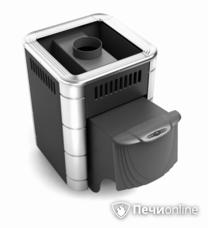 Дровяная банная печь TMF Оса Inox антрацит нержавеющие вставки в Тамбове