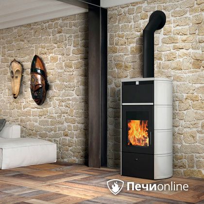 Печь-камин Edilkamin Flamma 24 kw V.A. Bianco Panna с Т/О в Тамбове
