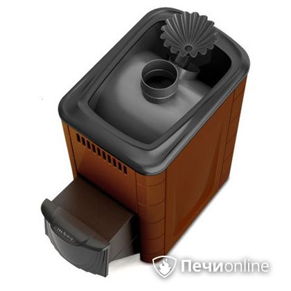 Дровяная банная печь TMF Ангара 2012 Carbon с закрытой каменкой дверь антрацит терракота в Тамбове