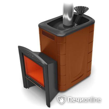 Дровяная банная печь TMF Гейзер 2014 Carbon Витра терракота в Тамбове