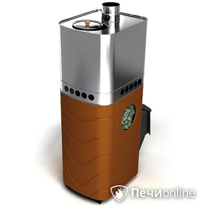 Дровяная банная печь TMF Бирюса 2013 Carbon терракота с закрытой каменкой в Тамбове